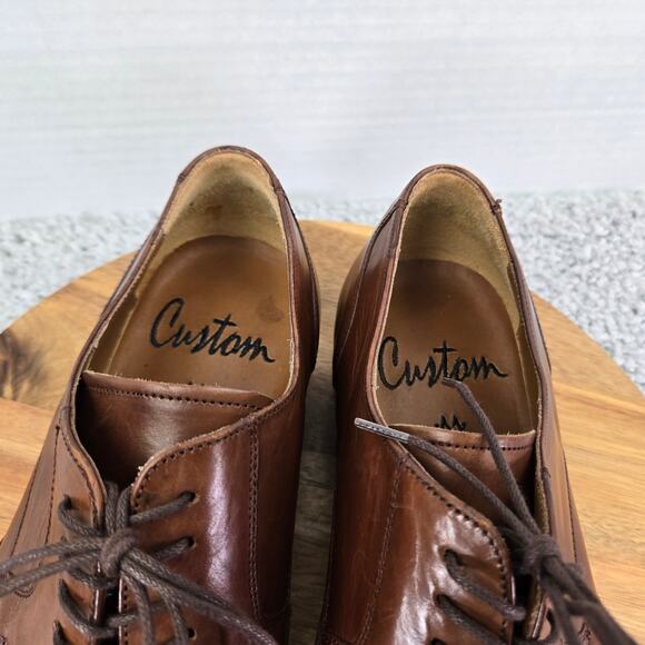 Mezlan Custom Brown Leather Wingtip Office Daily Oxford Dress Shoe Mens 11 M - Picture 13 of 16